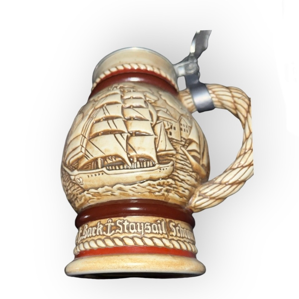Pirate Pewter Lid Tall-Ships B eer Stein Vintage Nautical Avon Collector Edition - Picture 11 of 16